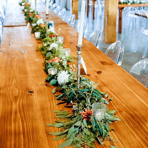 Bronze Barn Wedding Centerpiece